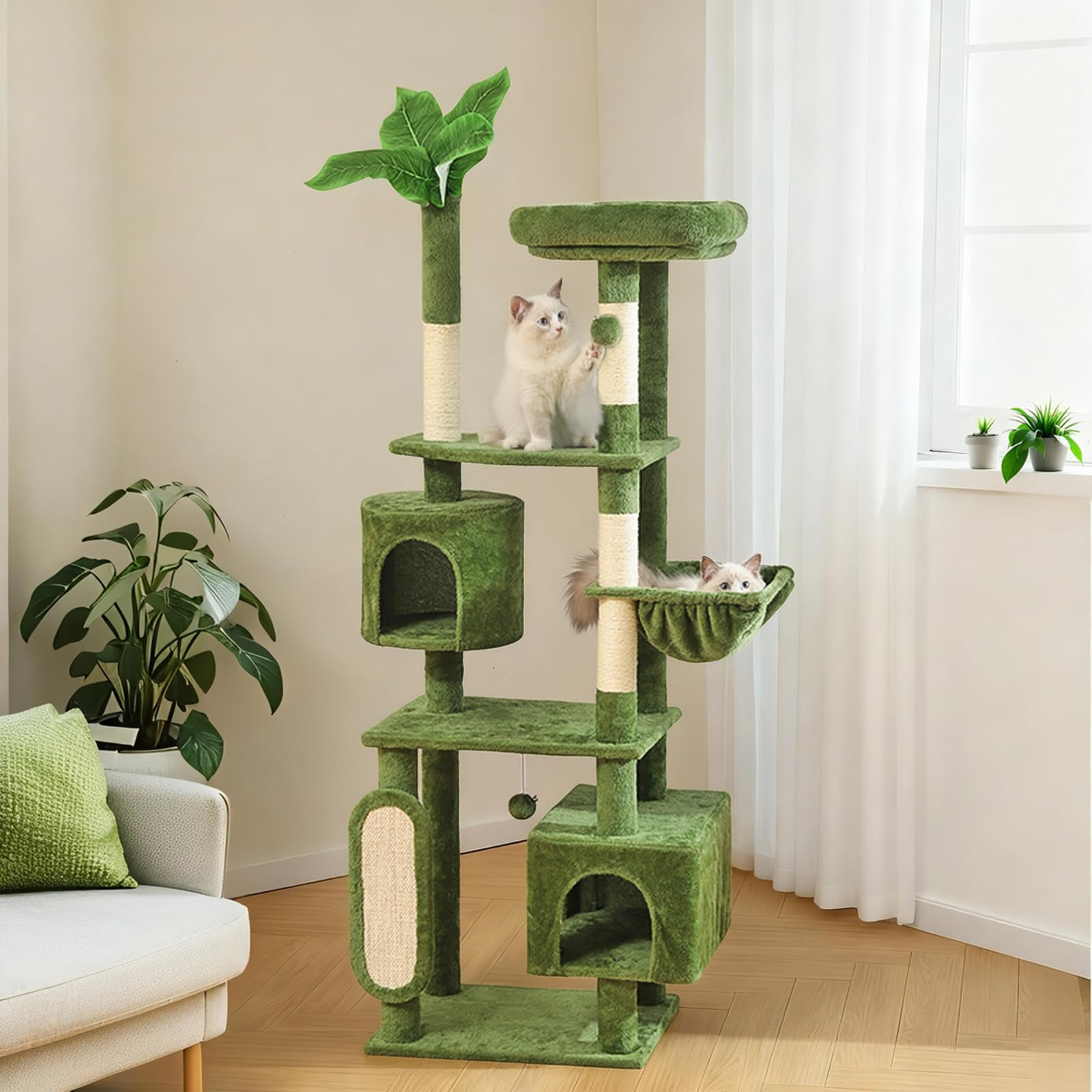 HOOPET cat tree hammock-steel-ring shows sturdy lounging up to 20lbs.