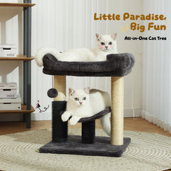 HOOPET cat tree plush bed cradle emphasizes cozy resting perch for naps