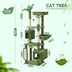 HOOPET cat tree sisal-posts highlighting natural scratching and paw-friendly texture.