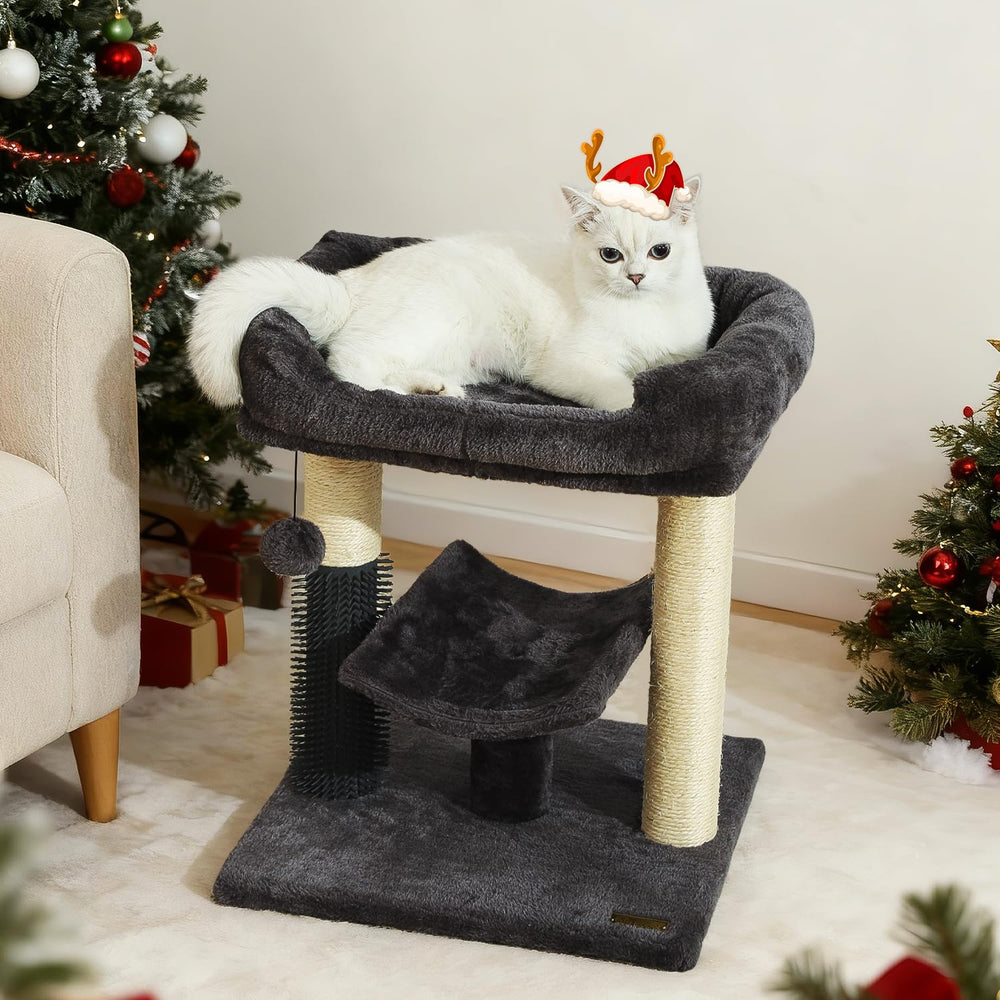 HOOPET cat tree sturdy base highlights stable design for safe indoor play