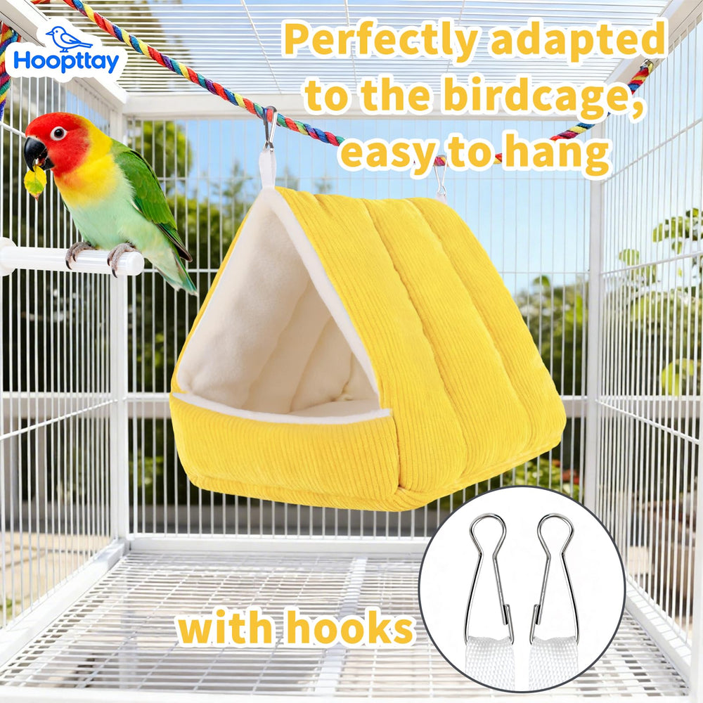 Hoopttay Bird Bed Flannel Lining Yellow adds warmth and gentle cushioning for small birds.