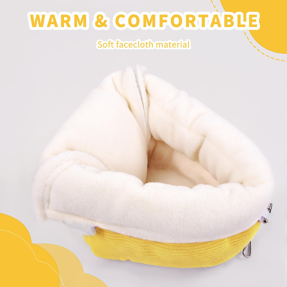 Hoopttay Bird Bed Metal Hooks Yellow ensures secure, durable cage attachment.