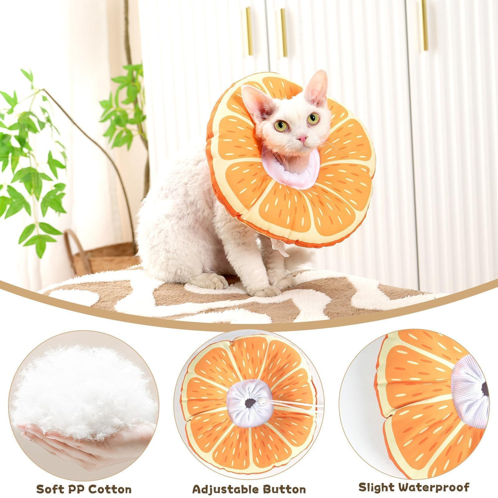 Hoopttay cat cone collar waterproof materials showing light, breathable textile for daily wear.