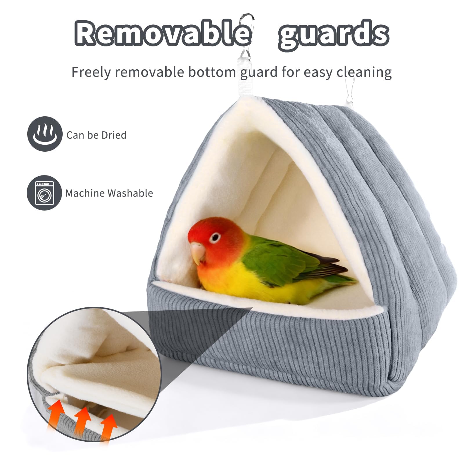 Hoopttay roomy bird bed suitable for cockatiels and small birds