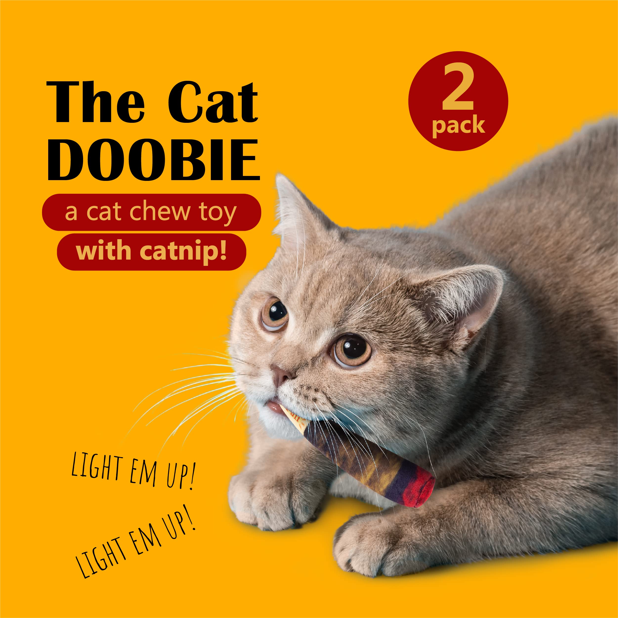 Hoovy Catnip Toy Doobies close-up shows soft plush fabric and catnip scent.