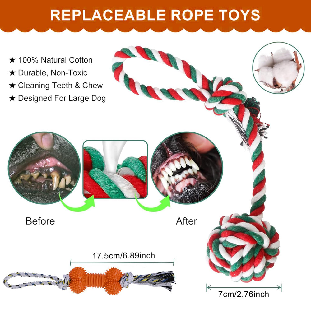 HOPET durable-materials rope-tug close-up showcases tough rope for aggressive chew sessions.