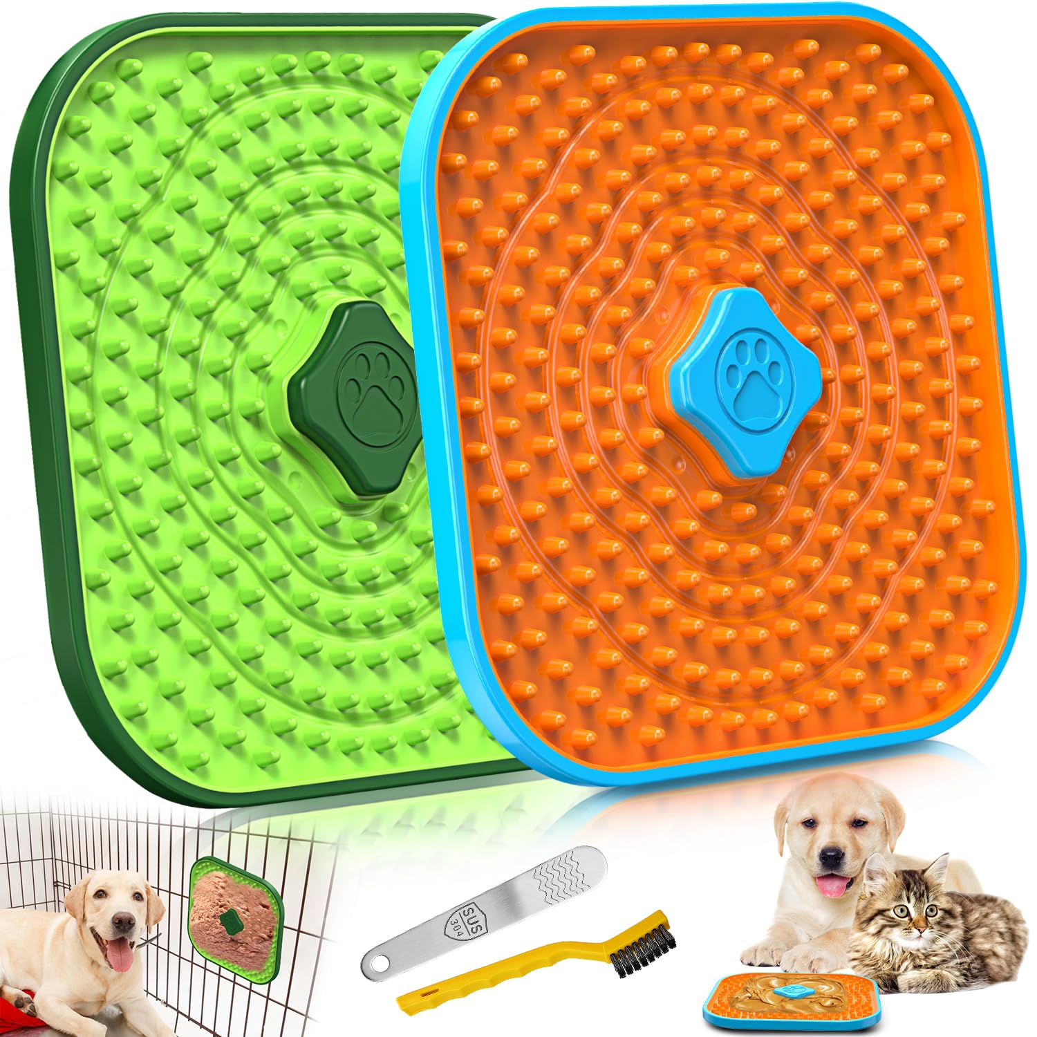 HOPET licking mat for dogs in use, promotes slow feeding and oral hygiene.