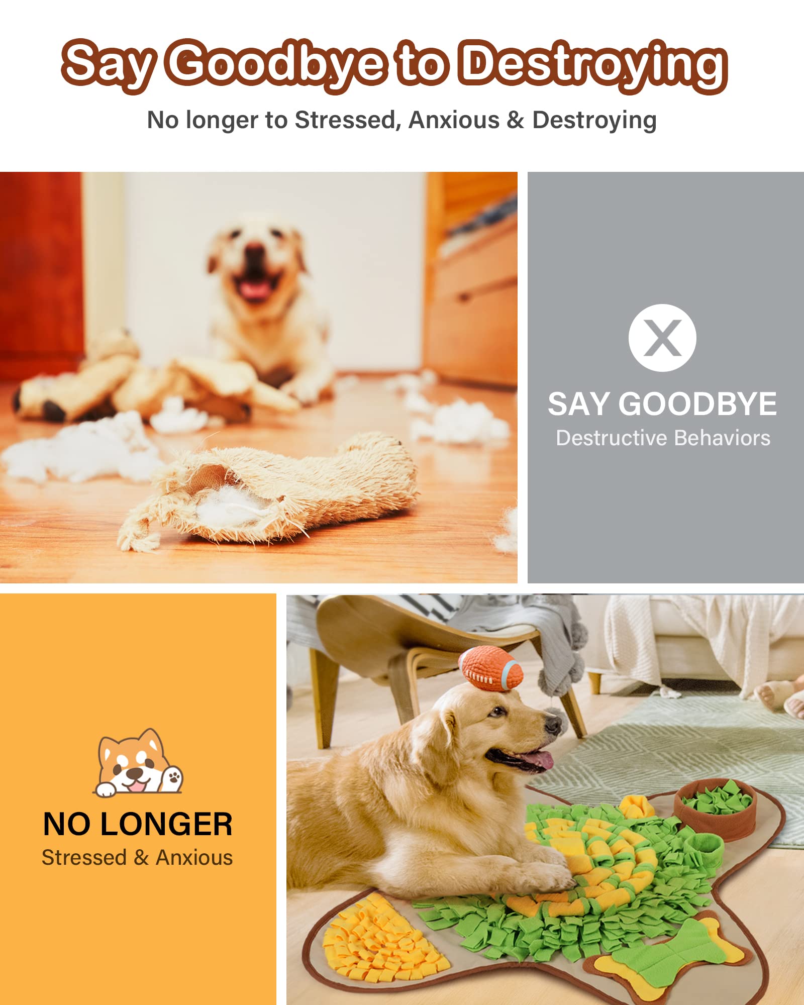 HOPET Snuffle Mat large breed top-down layout with pockets for treats.