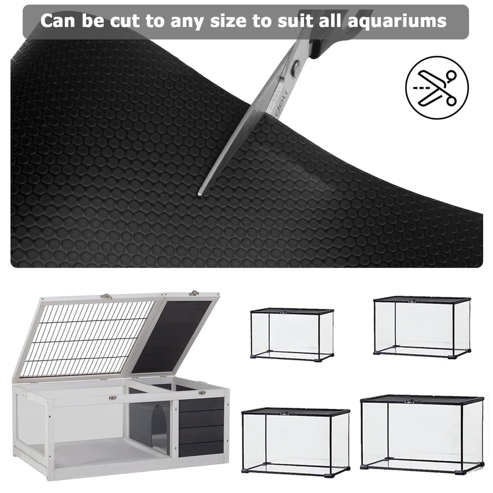 Hoplaep Easy-cut 96x24 mat shows seamless installation in varying enclosure sizes.