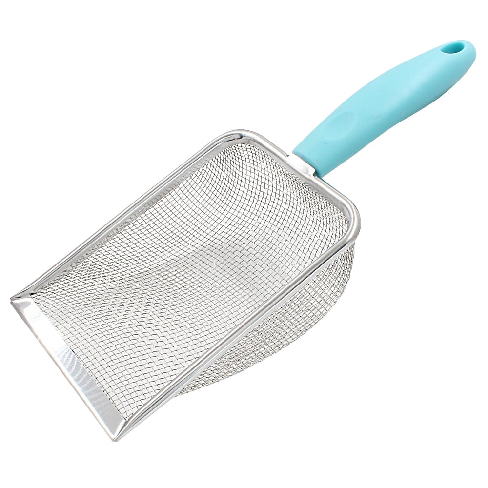 Hordion cat litter scoop stainless steel mesh shows durable construction for long-term use.
