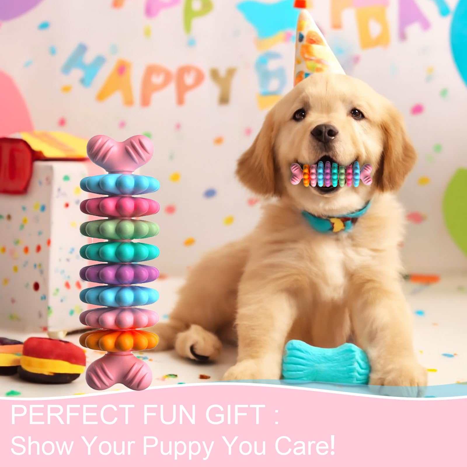 HORIBND Puppy Teething Toy colorful petals spark engaging, exploratory play