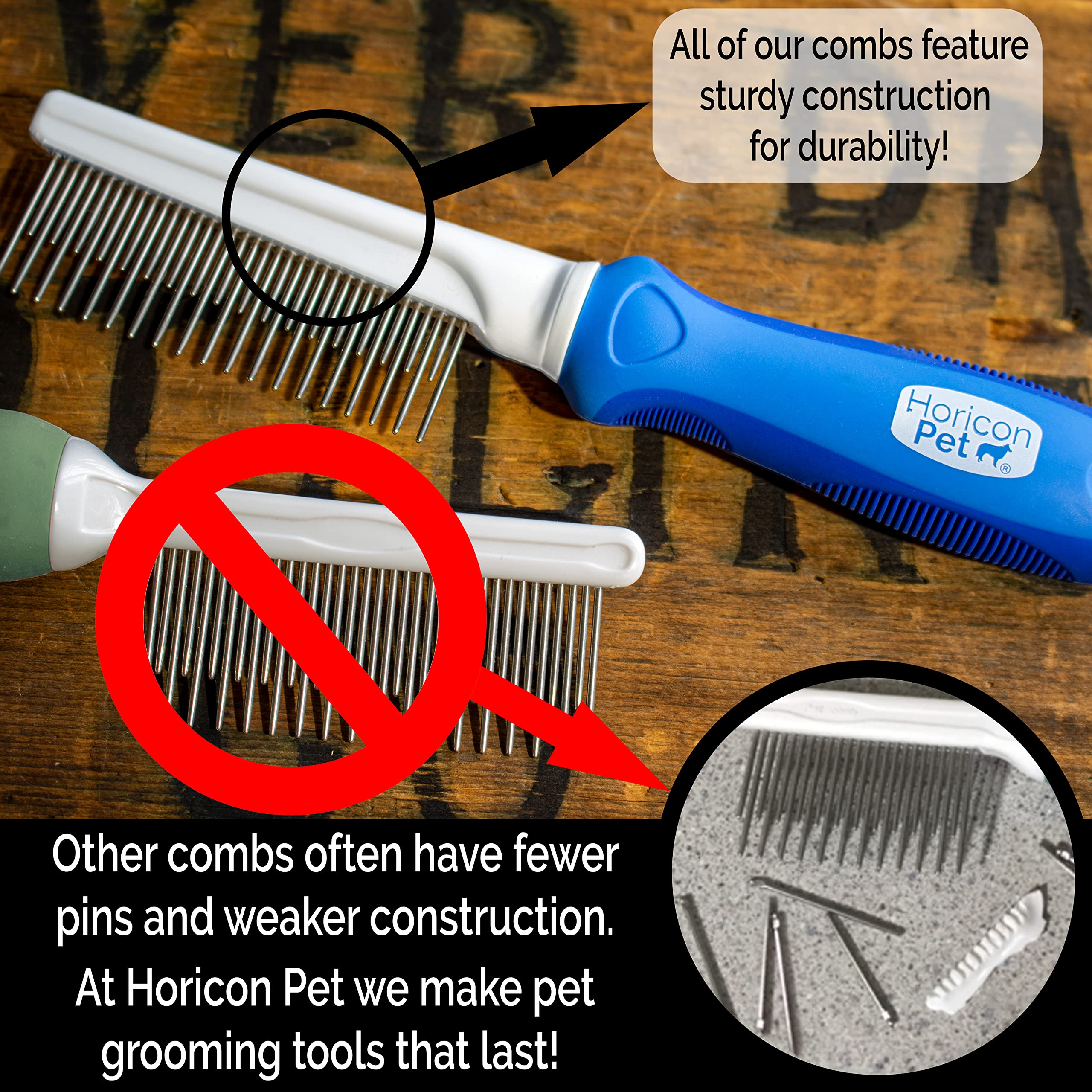 Horicon Pet detangling dog comb for small-animals grooming versatility.