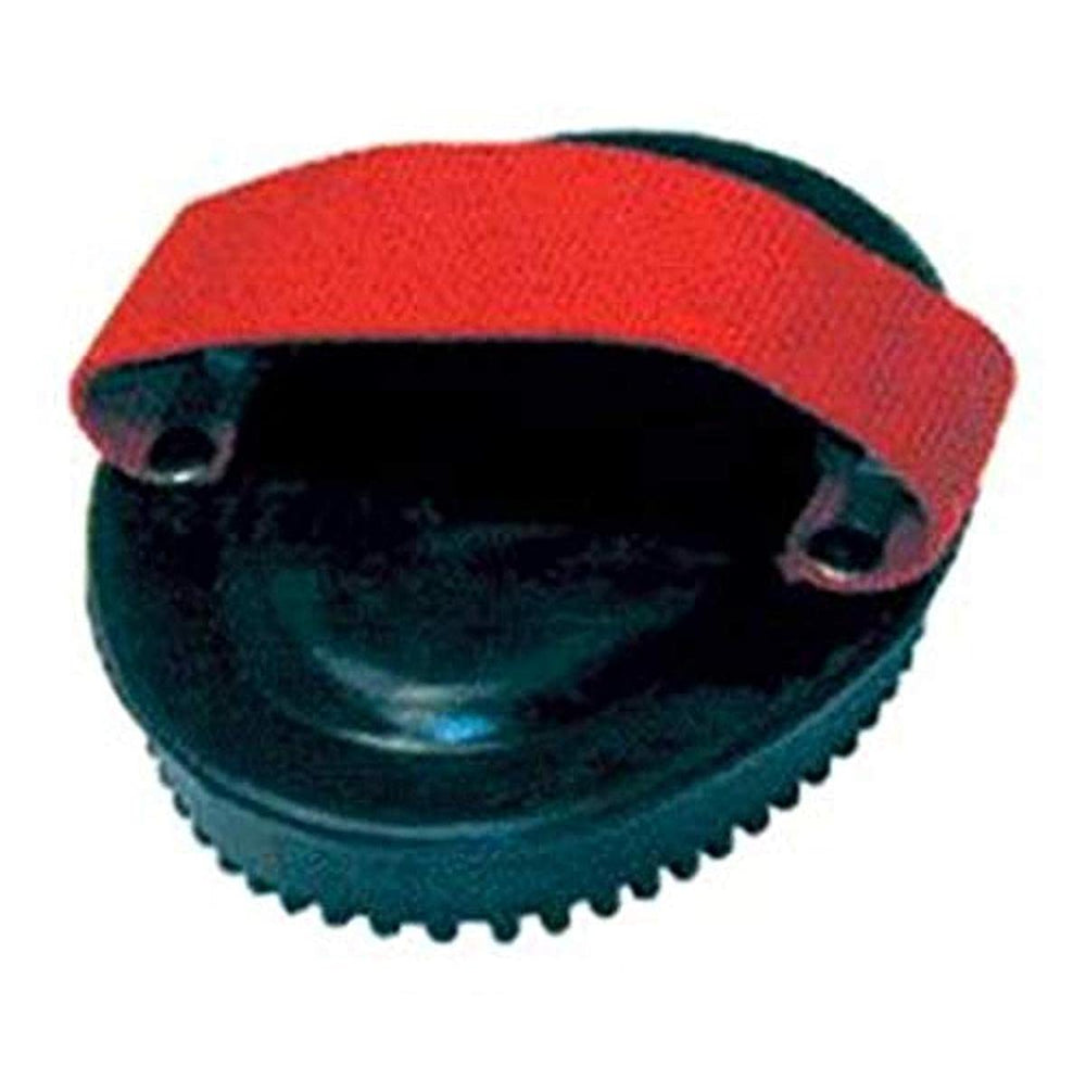 Horse and Livestock Prime web handled rubber curry comb in black for gentle coat grooming