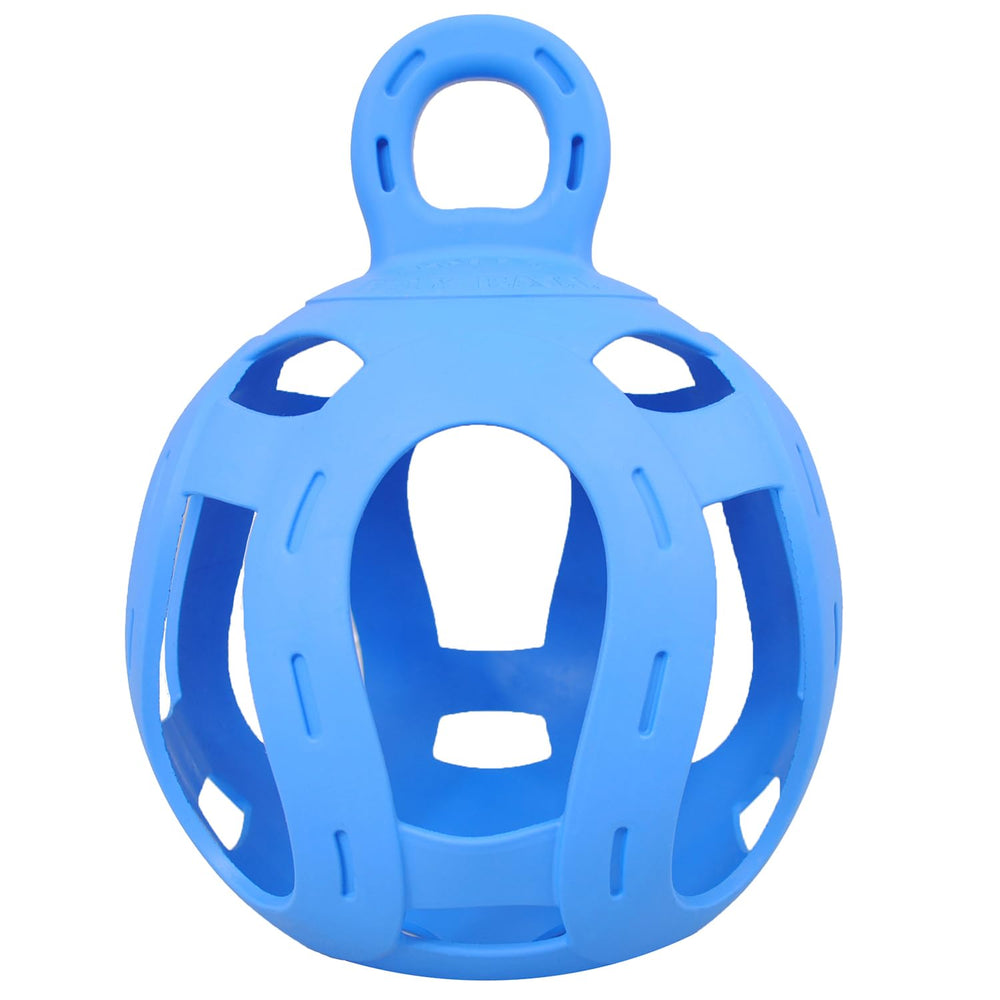 Horsemen's Pride Jolly Hay Ball blue close-up texture highlighting round shape.