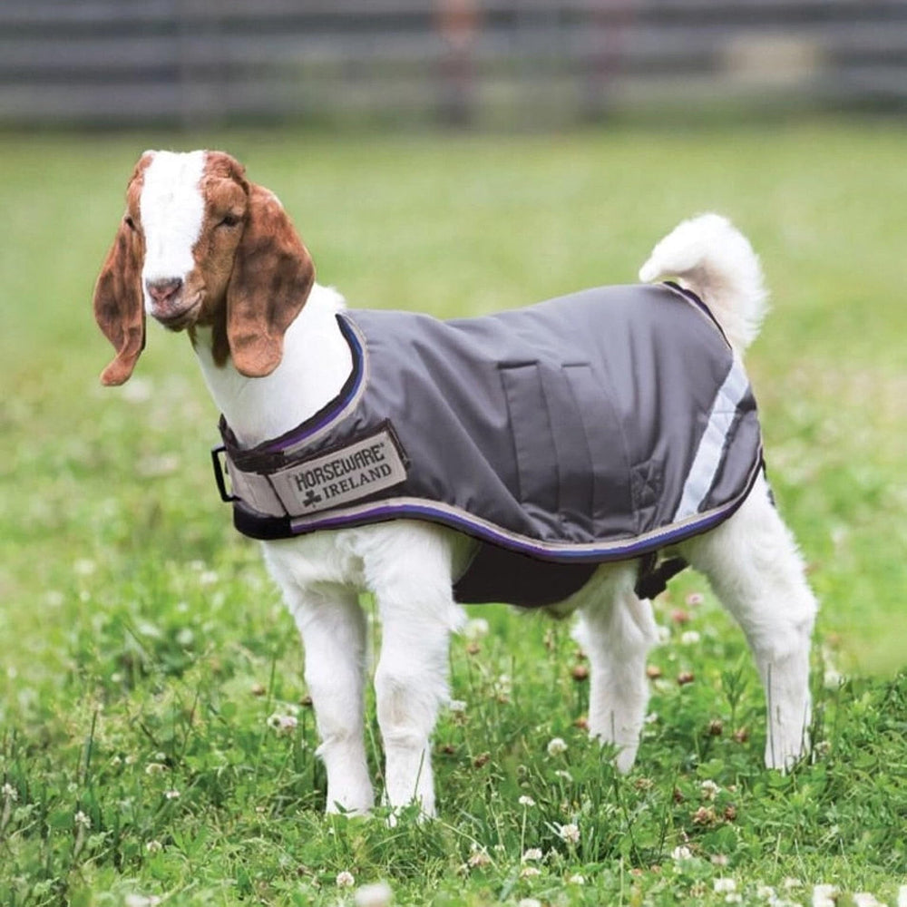 Horseware Goat Coat Excalibur Silver M size label shows S to XXL.