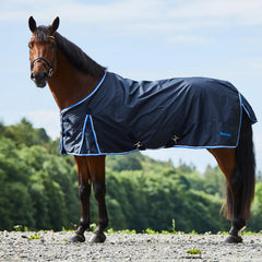 HORZE Glasgow turnout blanket back logo close-up showcases embroidery-ready styling.