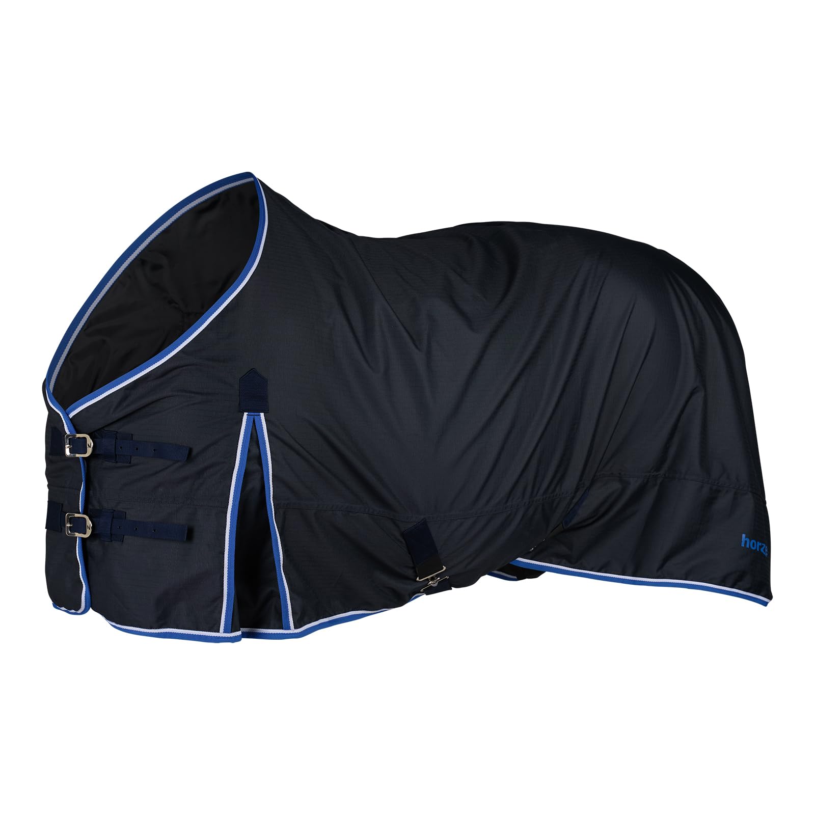HORZE Glasgow turnout blanket front view shows secure buckles for a snug fit.