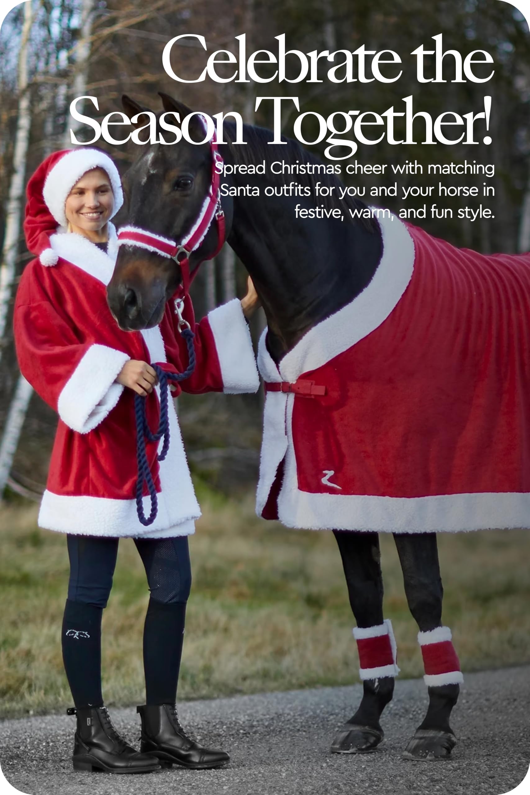 HORZE red leg wraps sold as a four-pack for holiday prep.