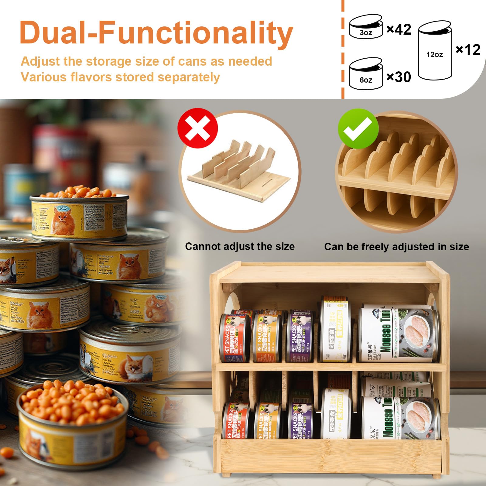 HOSASSPER organizer fits pantry, fridge, or counter for versatile storage.