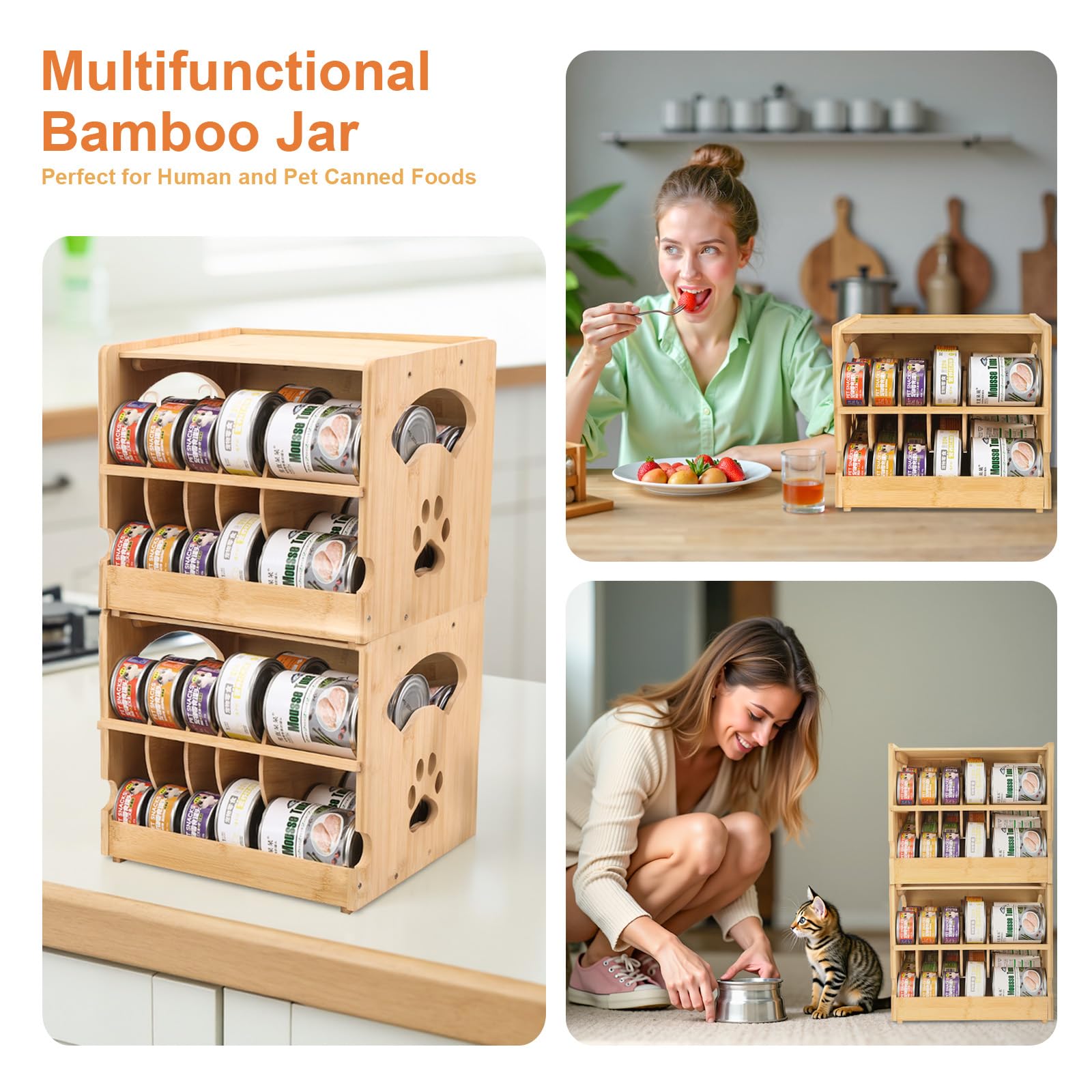 HOSASSPER 42-can capacity neatly displayed for organized kitchen.