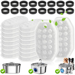 Hoscabss 32pack filters and sponges in box for convenient replacements.