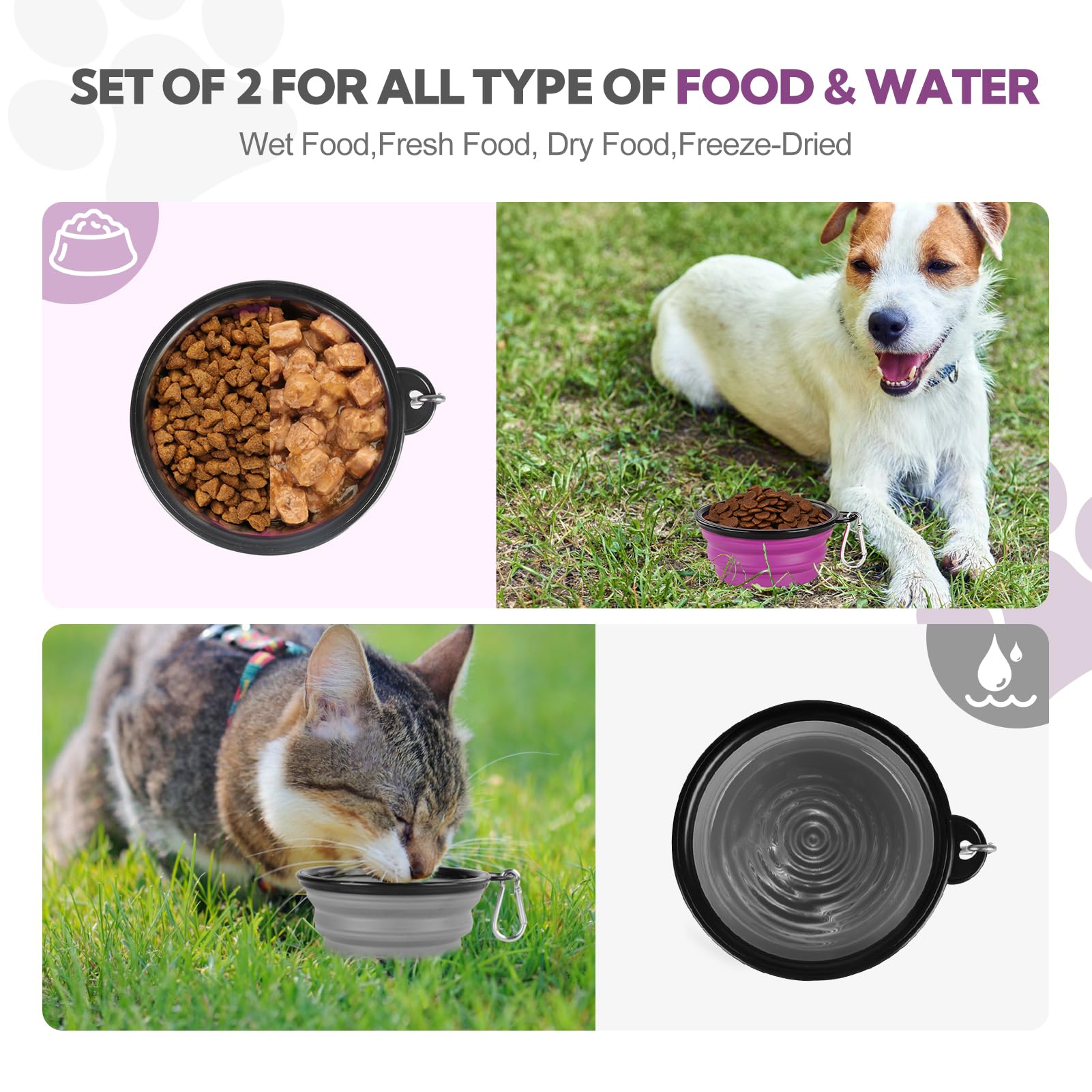 HOSCAPE 2-pack collapsible bowls ready for adventures and daily use