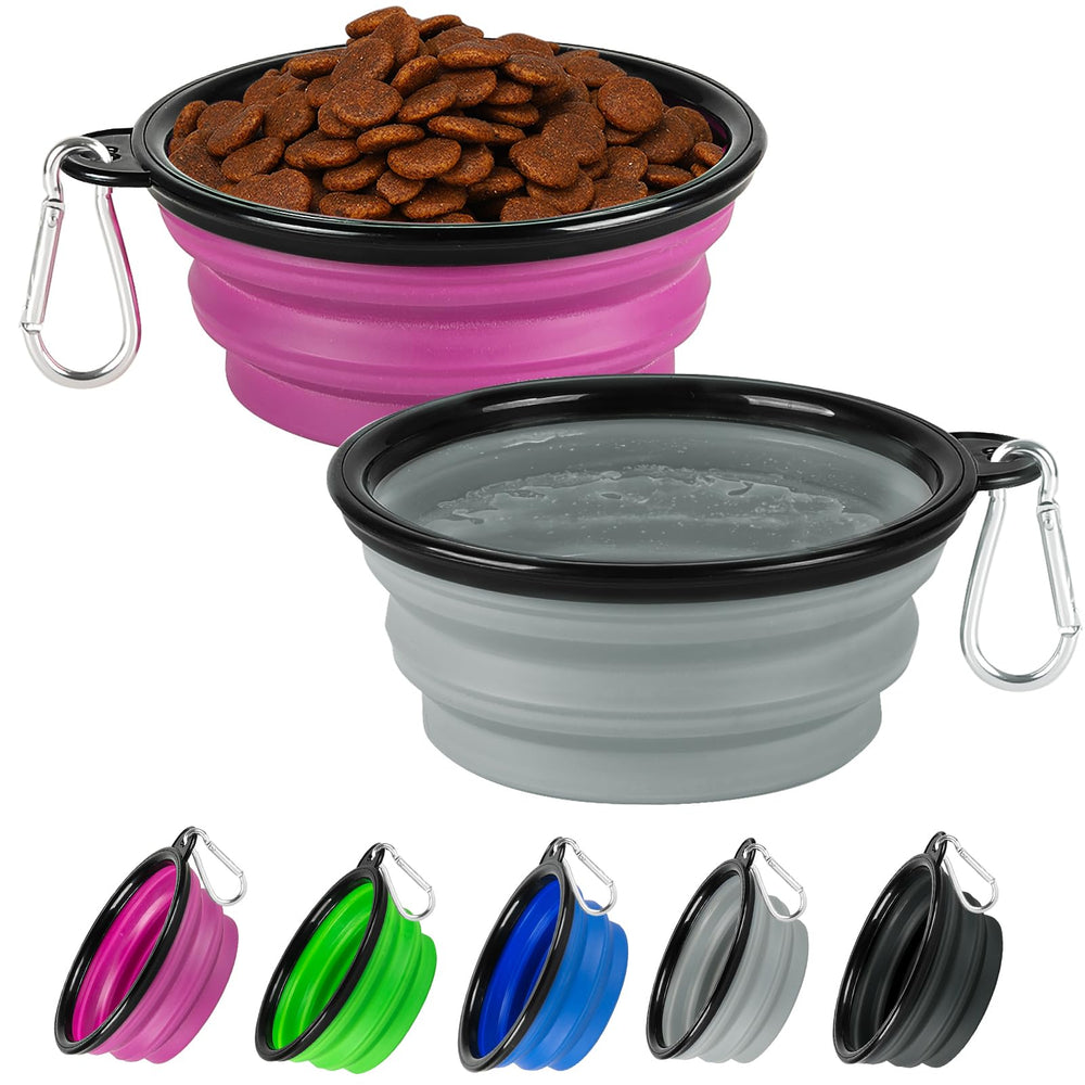 HOSCAPE collapsible dog bowl folded flat for ultra-compact travel storage