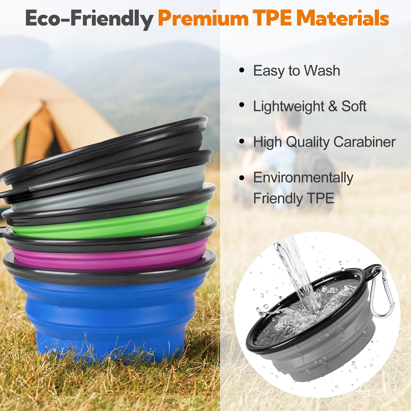 HOSCAPE dishwasher-safe bowl cleans quickly after outdoor adventures.