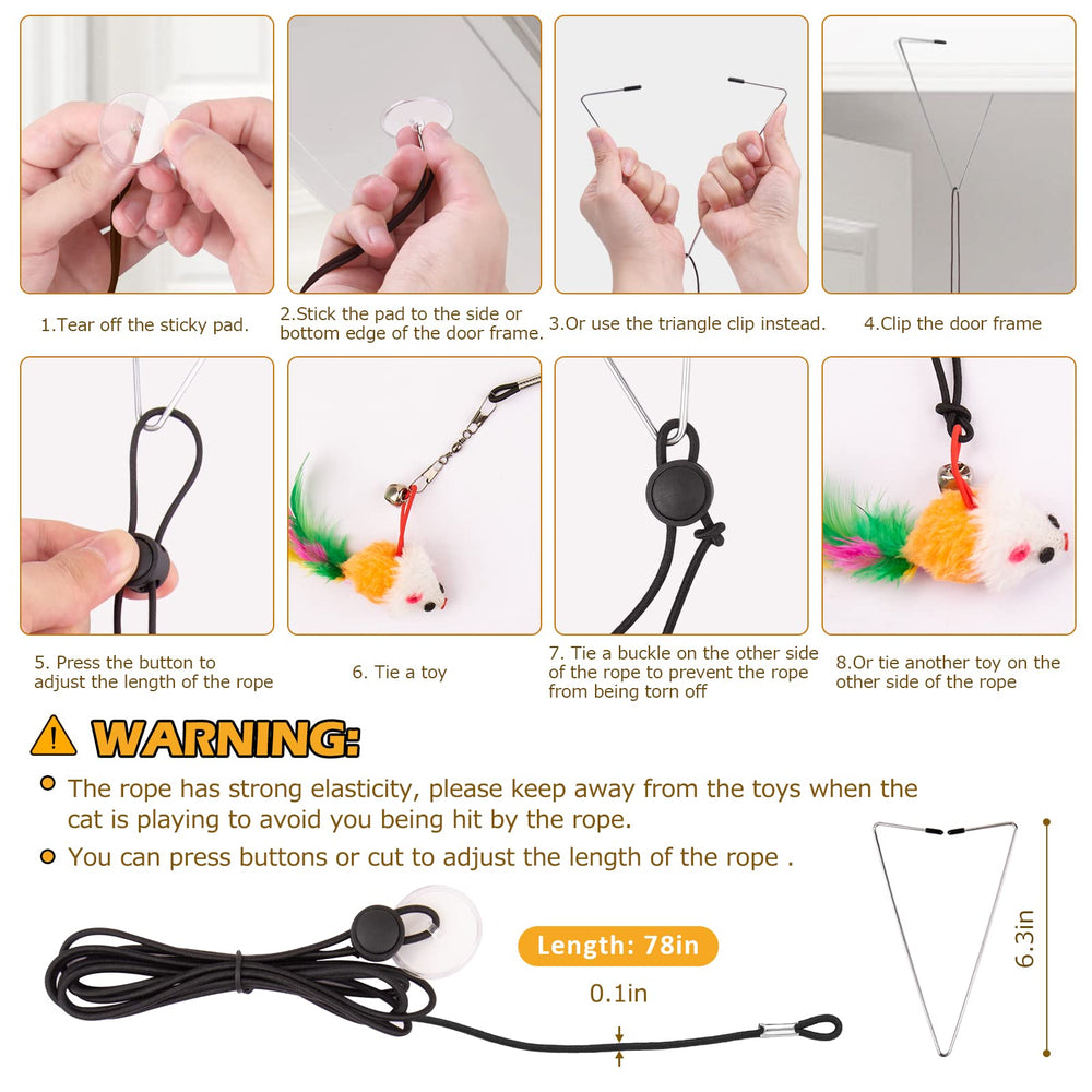 HOSFROLL cat toys long rope for durable, extended play sessions.