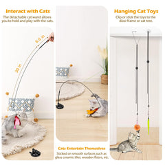 HOSFROLL cat toys wand attachment for interactive chasing and bonding time.
