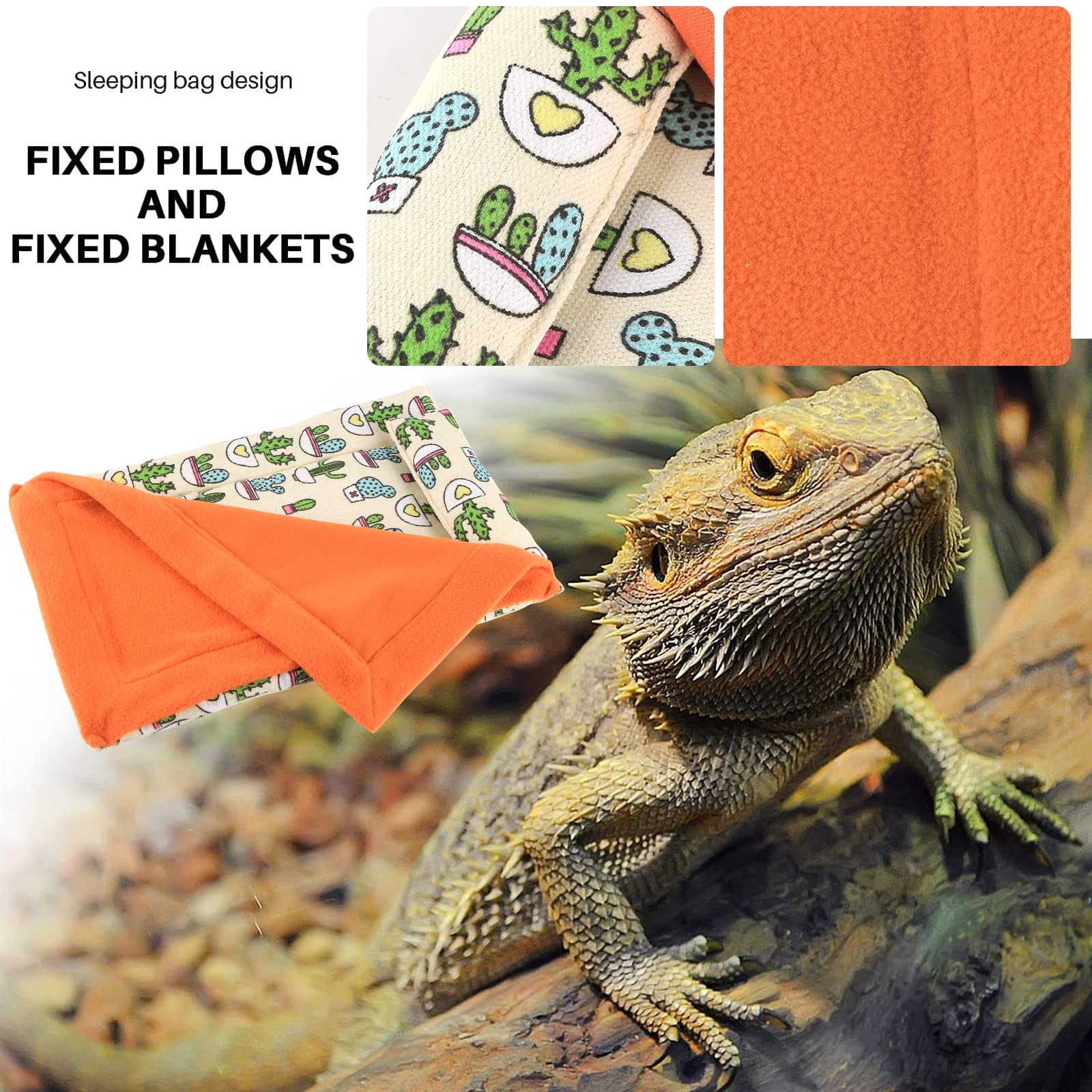 HOSUKKO Lizard Sleeping Bag Soft Material enables restful sleep in a warm terrarium.