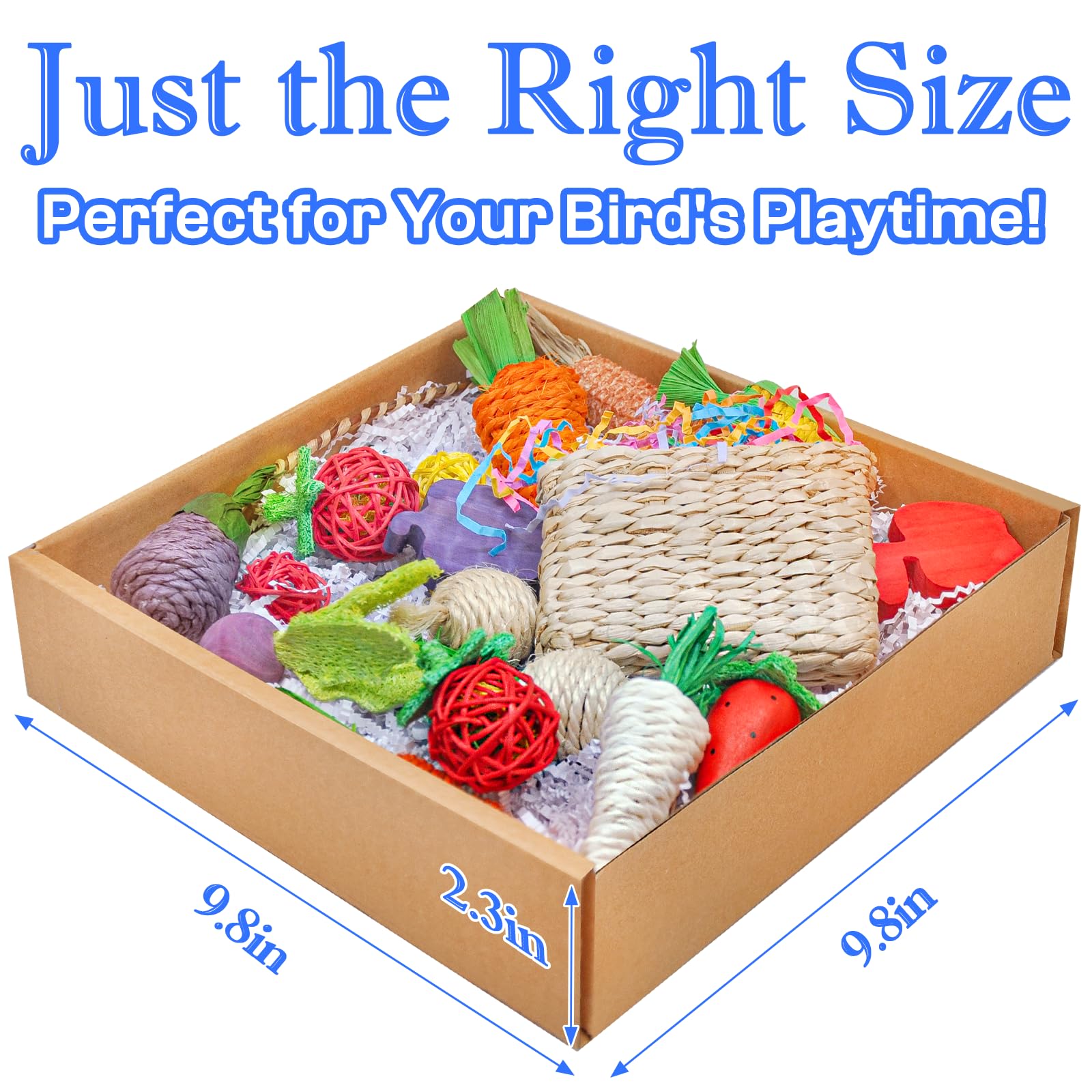 HOSUKU Small-parrot toy box ideal for parakeets and cockatiels