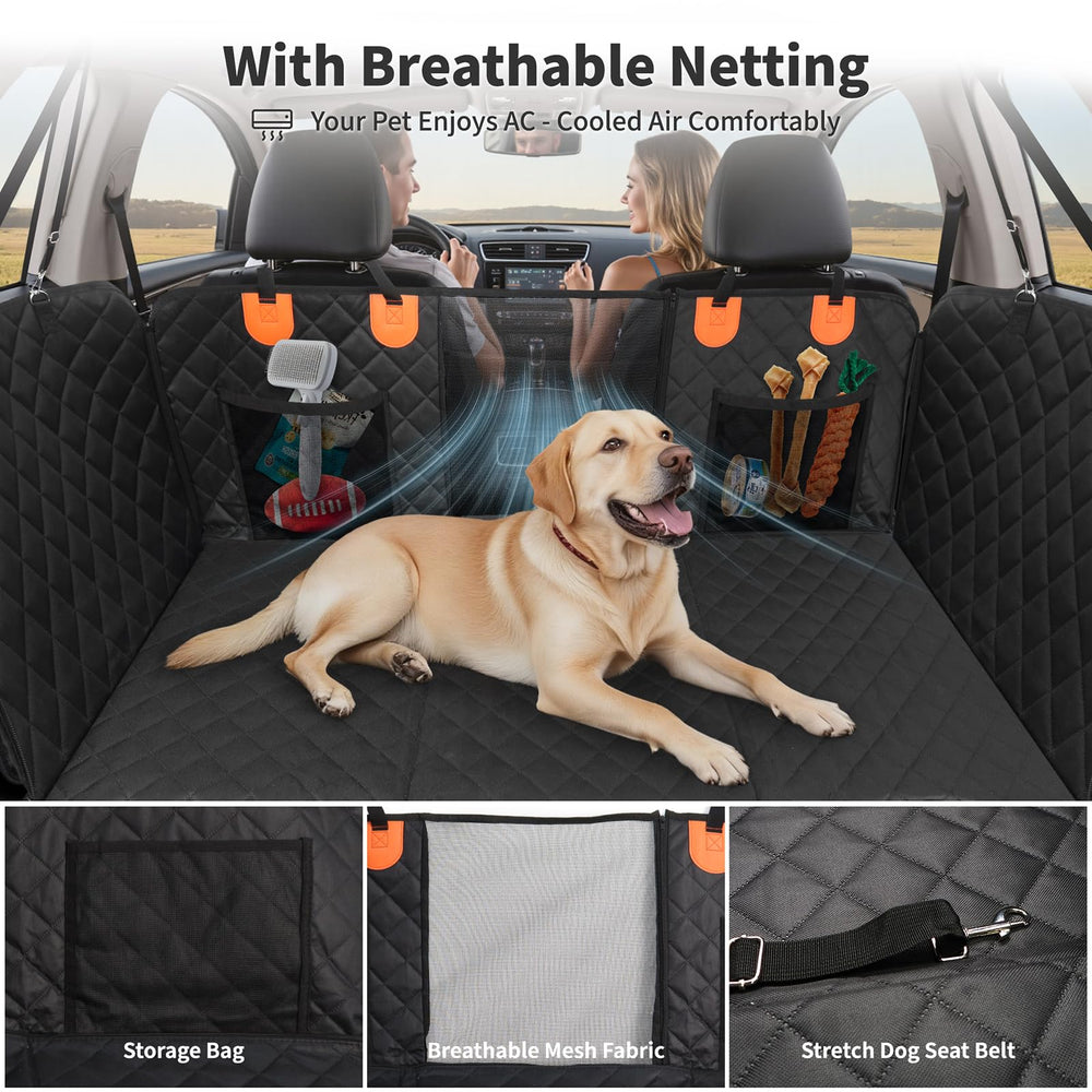 HOTEAGLE universal fit image shows SUV and truck compatibility with storage pockets.