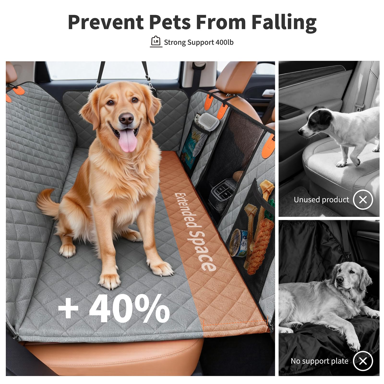 HOTEAGLE hard-bottom-base demonstrates sturdy support for large dogs during rides.