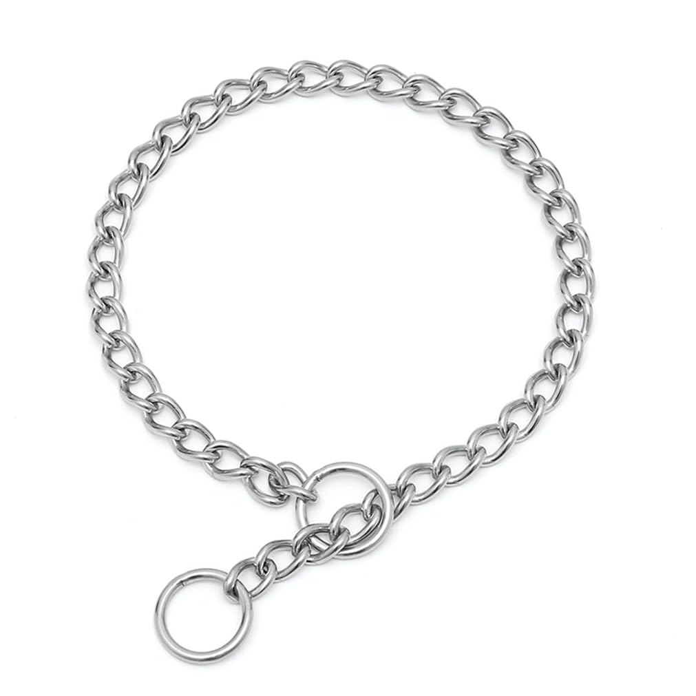Hotlion choke collar six sizes neck diagram shows adjustable fit for dogs' comfort.