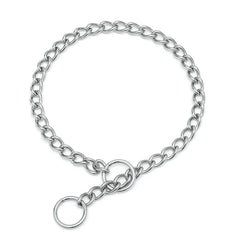 Hotlion choke collar six sizes neck diagram shows adjustable fit for dogs' comfort.