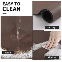HotLive cat and dog mat with two bowls setup reduces mess
