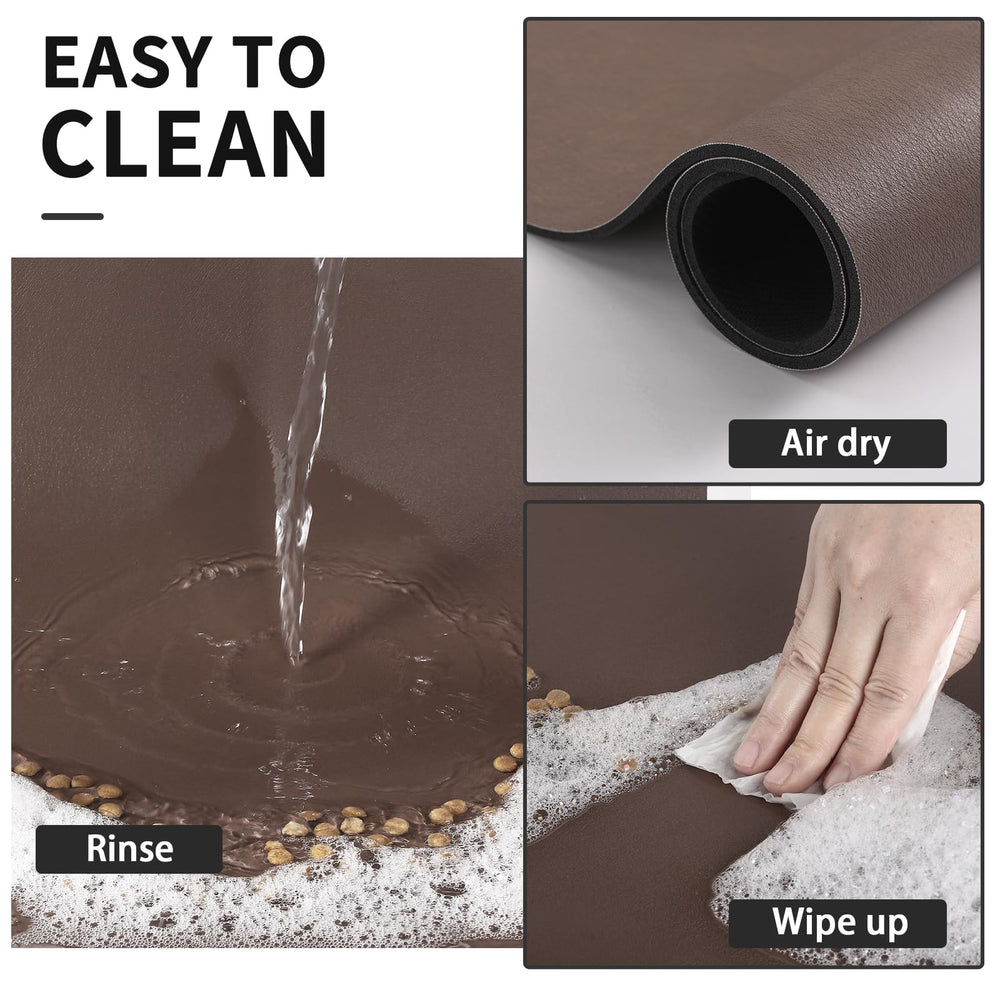 HotLive dog food mat anti-slip backing keeps bowls in place.
