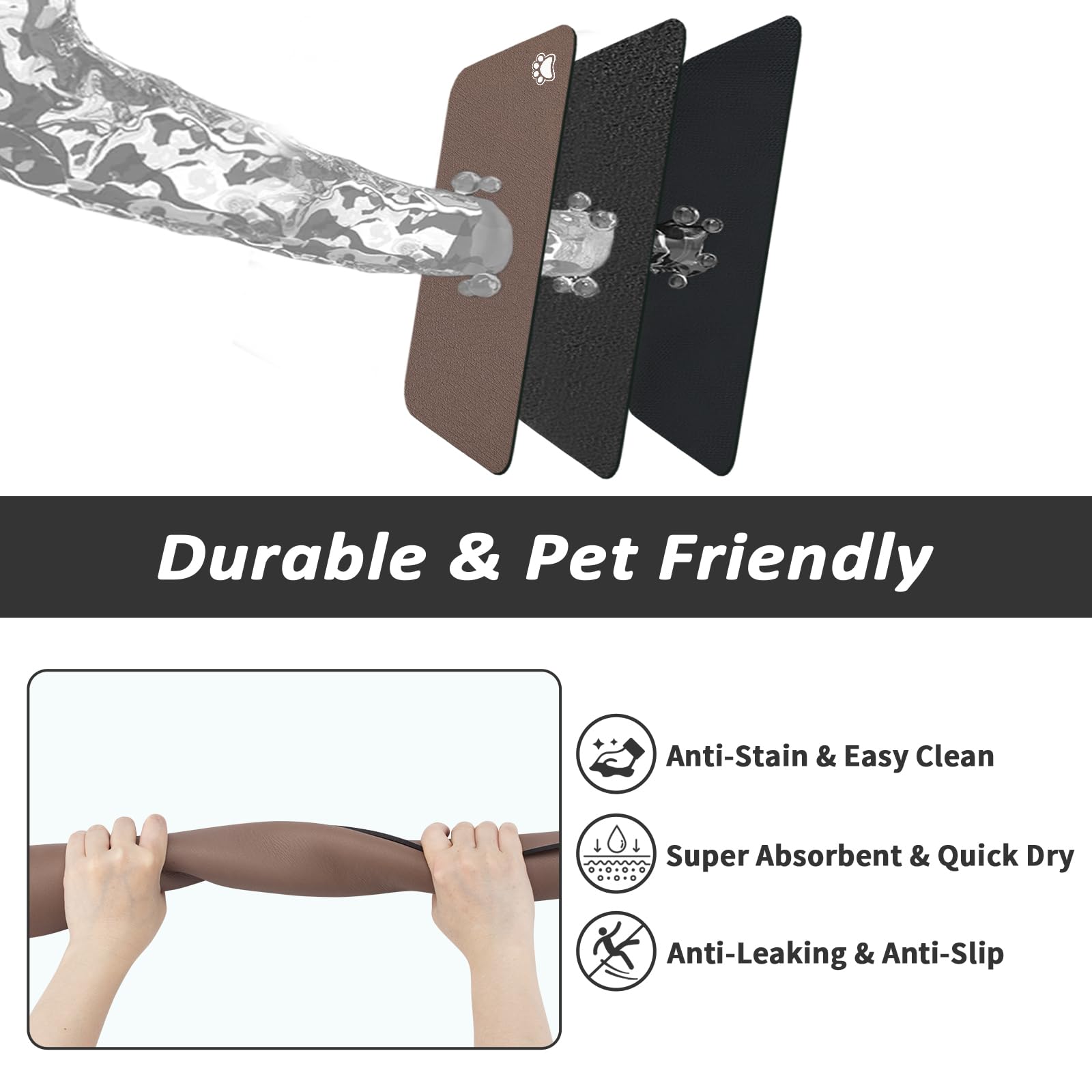 HotLive dog-food mat under automatic feeder shields floor from spills.