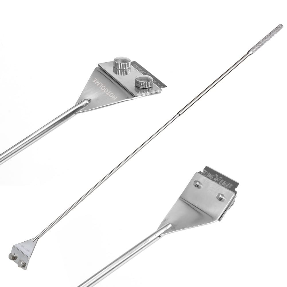 HOTOOLME right-angle blade cleans corners without disturbing plants