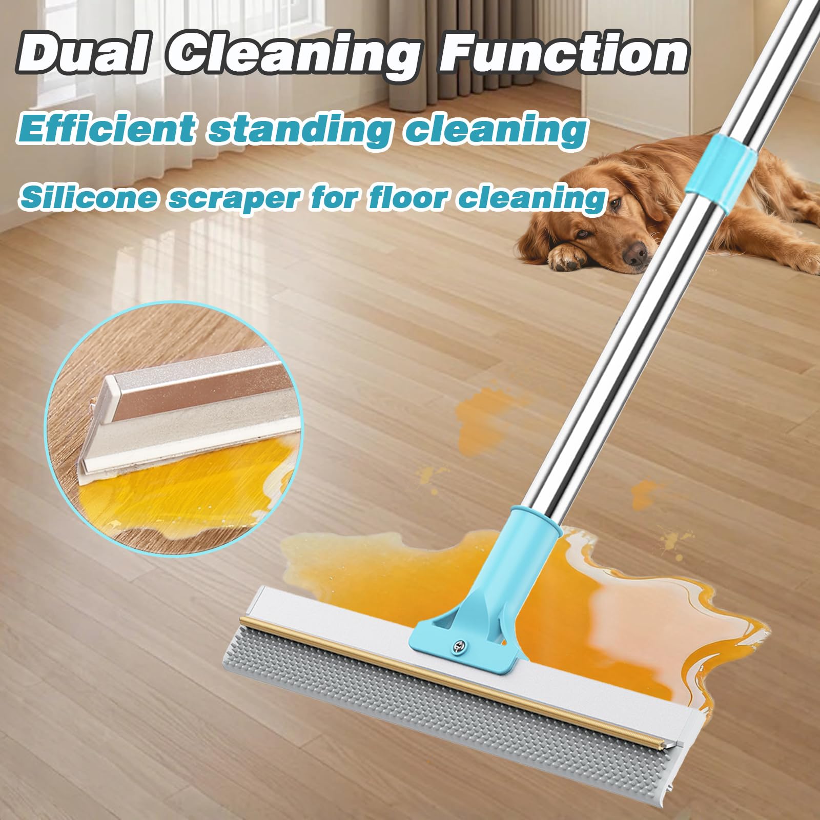 Hotsky silicone magic broom cleans smooth surfaces with gentle pet-hair pickup