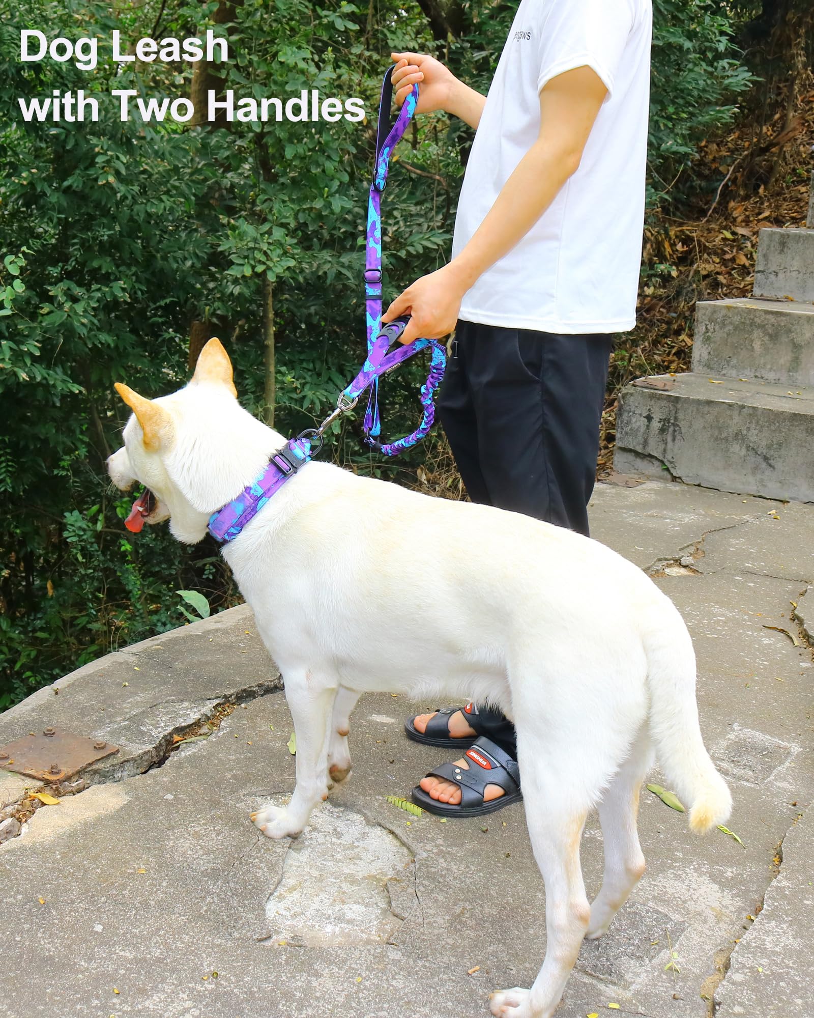 Hotsky tactical dog leash with 360° rotating clasp prevents tangling during runs.