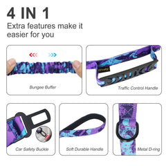 Hotsky tactical dog leash features elastic bungee technology to cushion pulls.