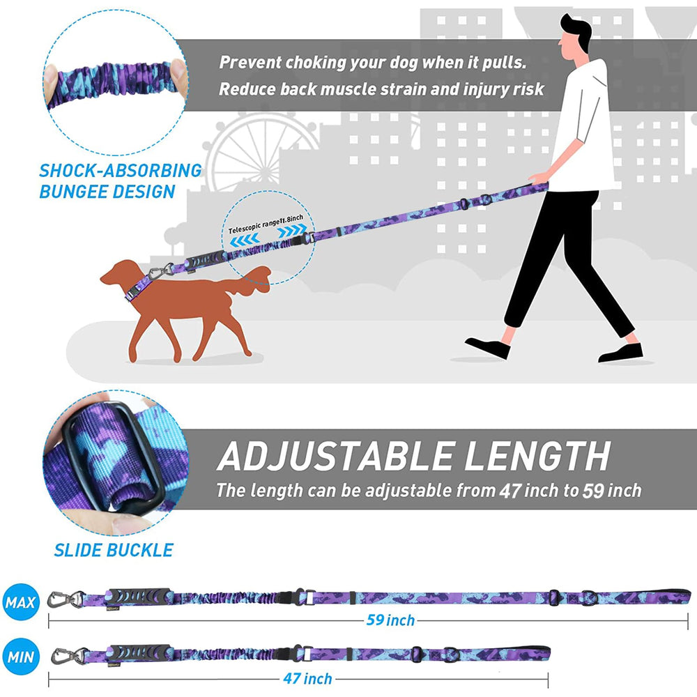 Hotsky tactical dog leash includes car seatbelt-ready design for car travel safety.