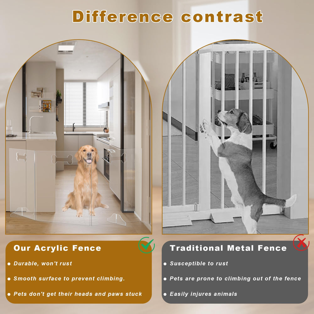 HotSoul acrylic gate with support feet adds stability for active dogs.