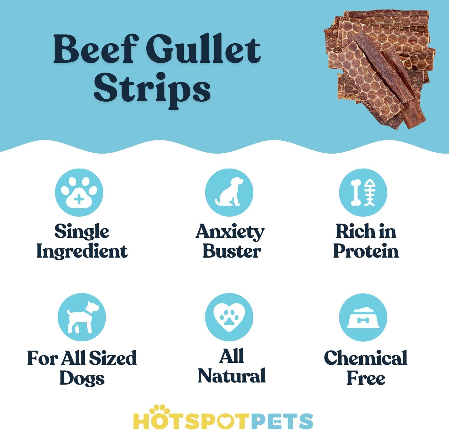 HotSpot Pets beef dog chew close-up highlights single-ingredient beef