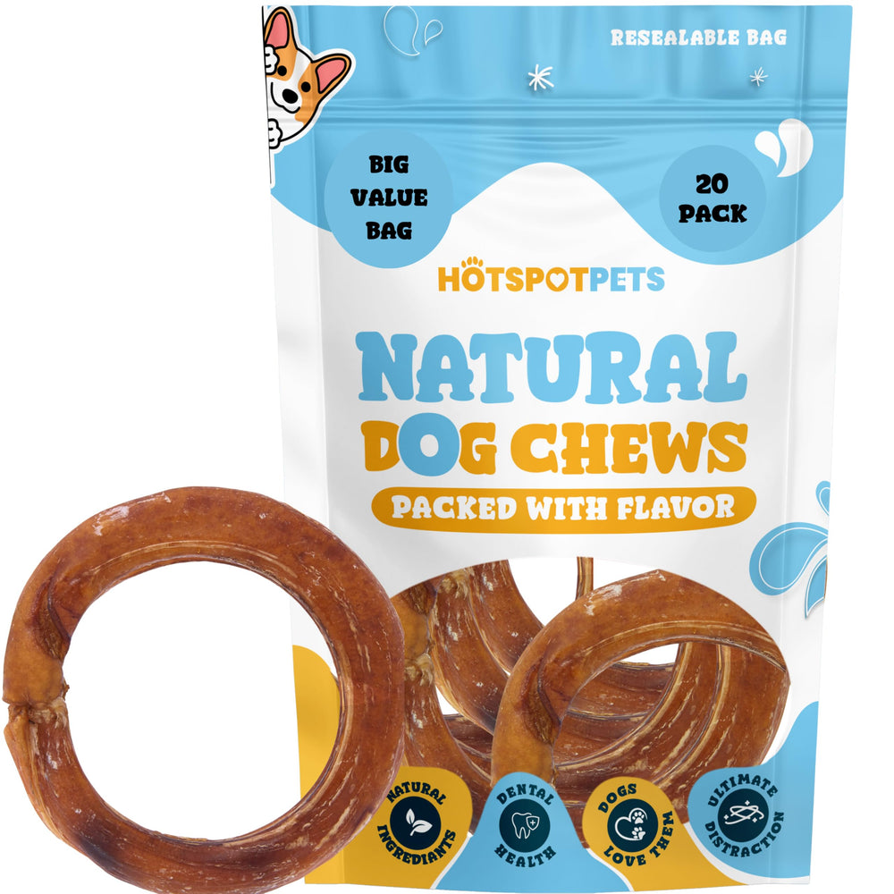 Hotspot Pets Bully Stick Rings fully digestible, safer alternative to traditional rawhide.