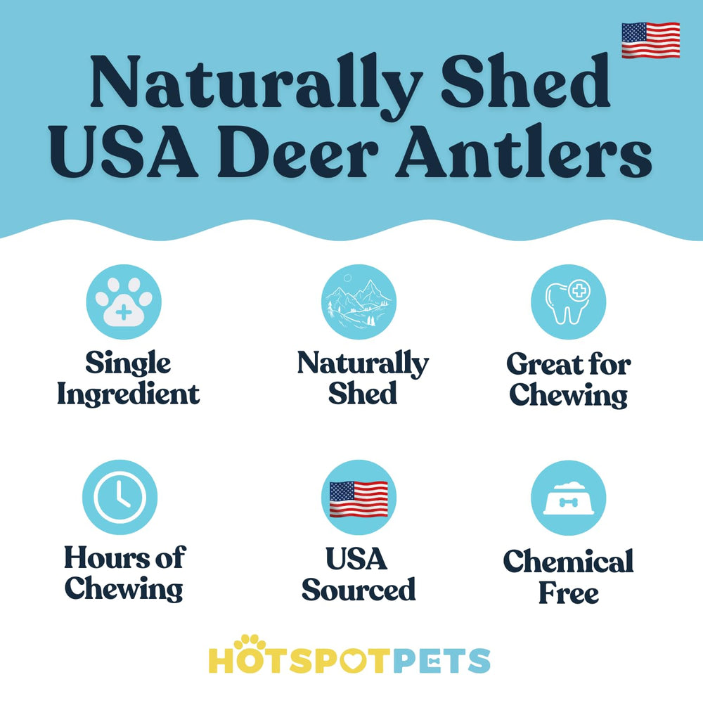 Hotspot Pets premium deer antlers two-pack packaging convenient for ongoing chews.