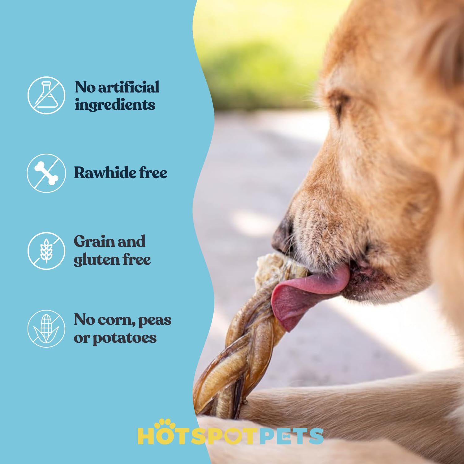Hotspot Pets dental-friendly bully stick use demonstrates jaw exercise and mouth health support