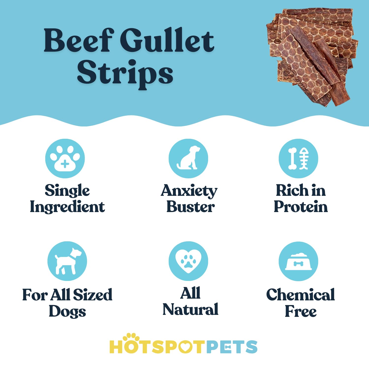 HotSpot Pets esophagus chews with textured surface scrub tartar gently